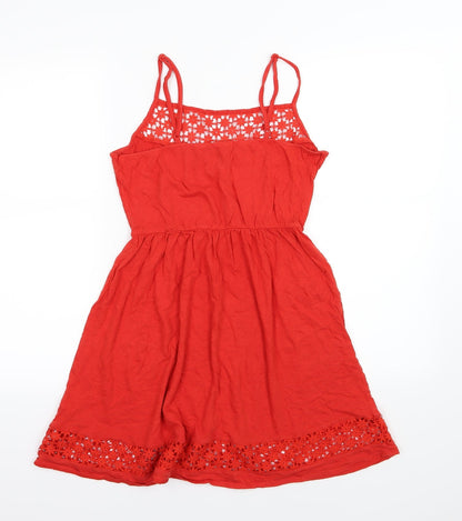 Back view of Atmosphere women’s red jersey basic blouse, size UK 10