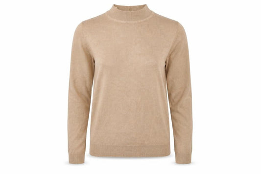 Front view of Brave Soul women’s brown knit jumper, size UK 12