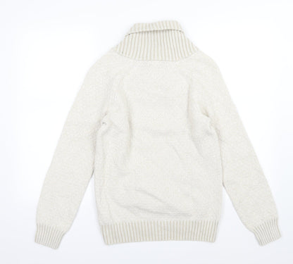 Back view of H&M men’s beige knit jumper, size S
