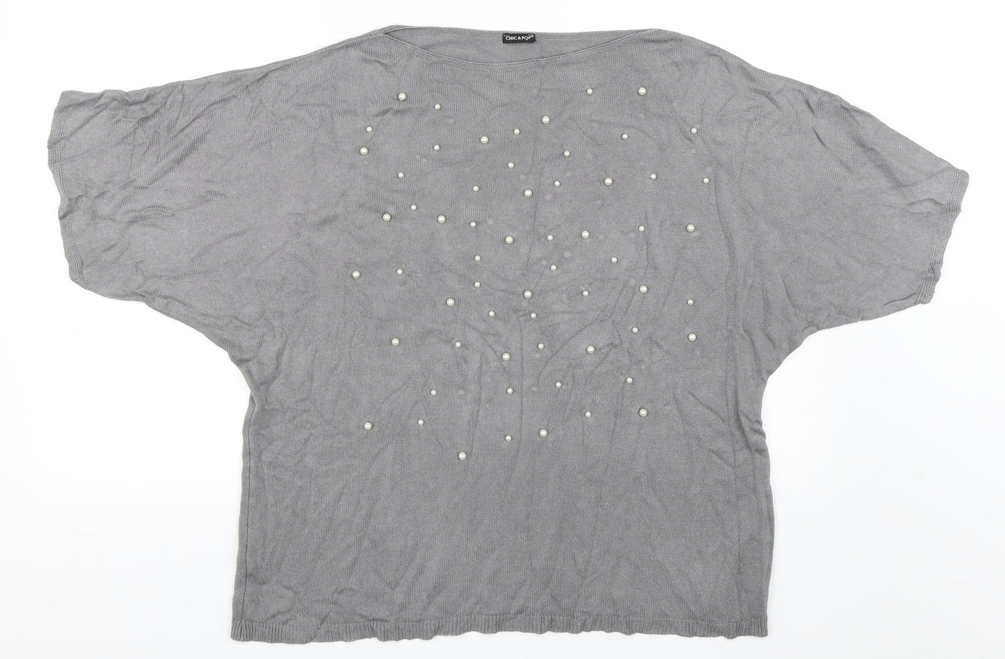 Chic & Pop Womens Grey   Pullover Jumper Size XL
