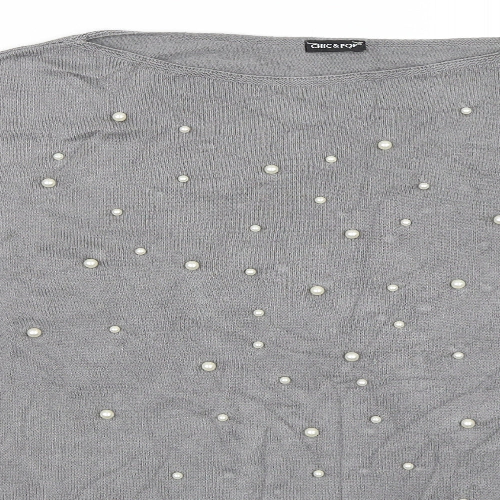 Chic & Pop Womens Grey   Pullover Jumper Size XL