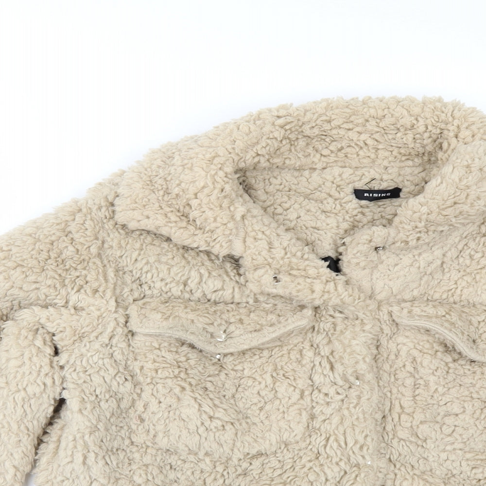 Rising Womens Beige  Fleece Jacket  Size M