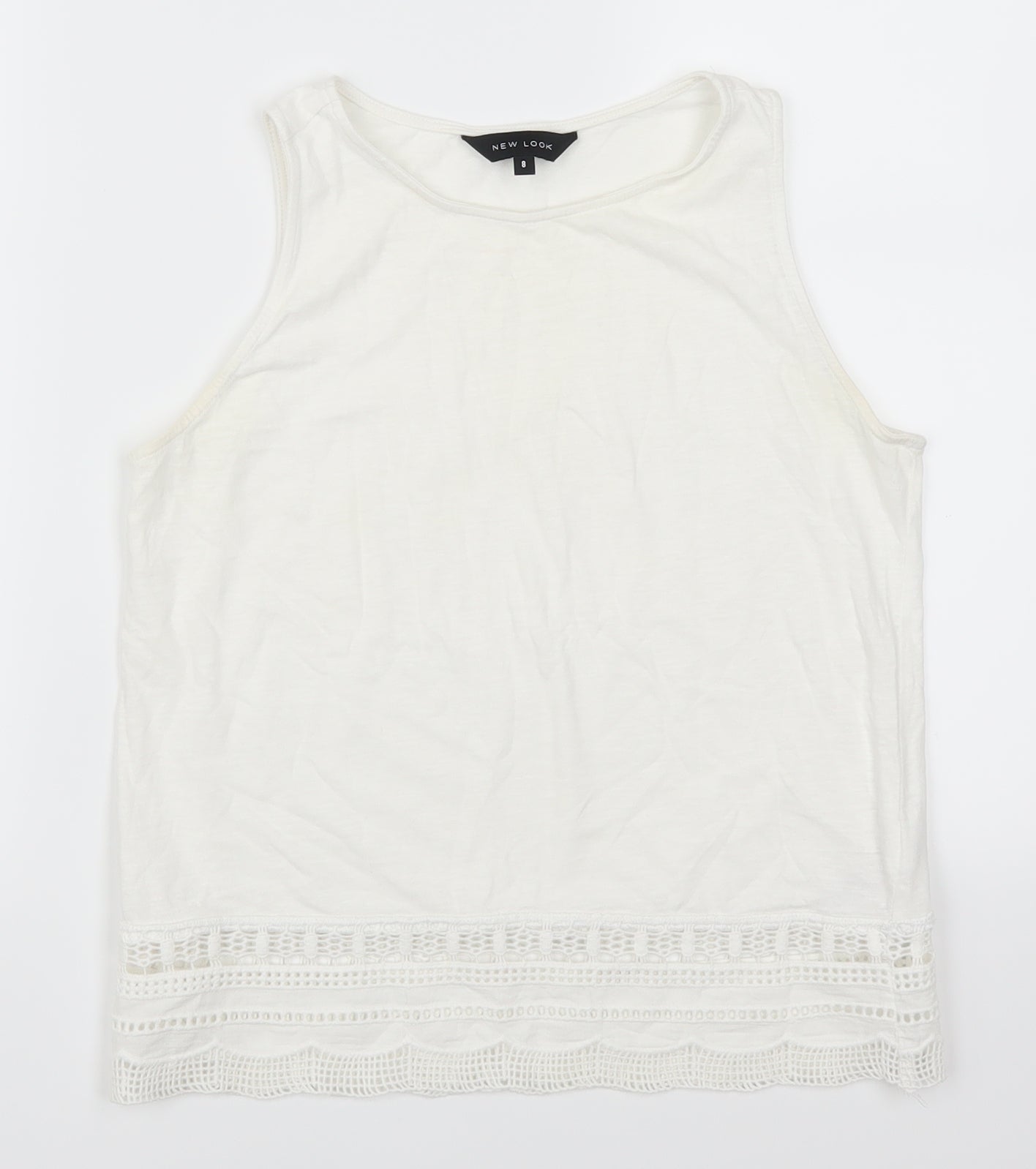 New Look Womens White   Basic Tank Size 8