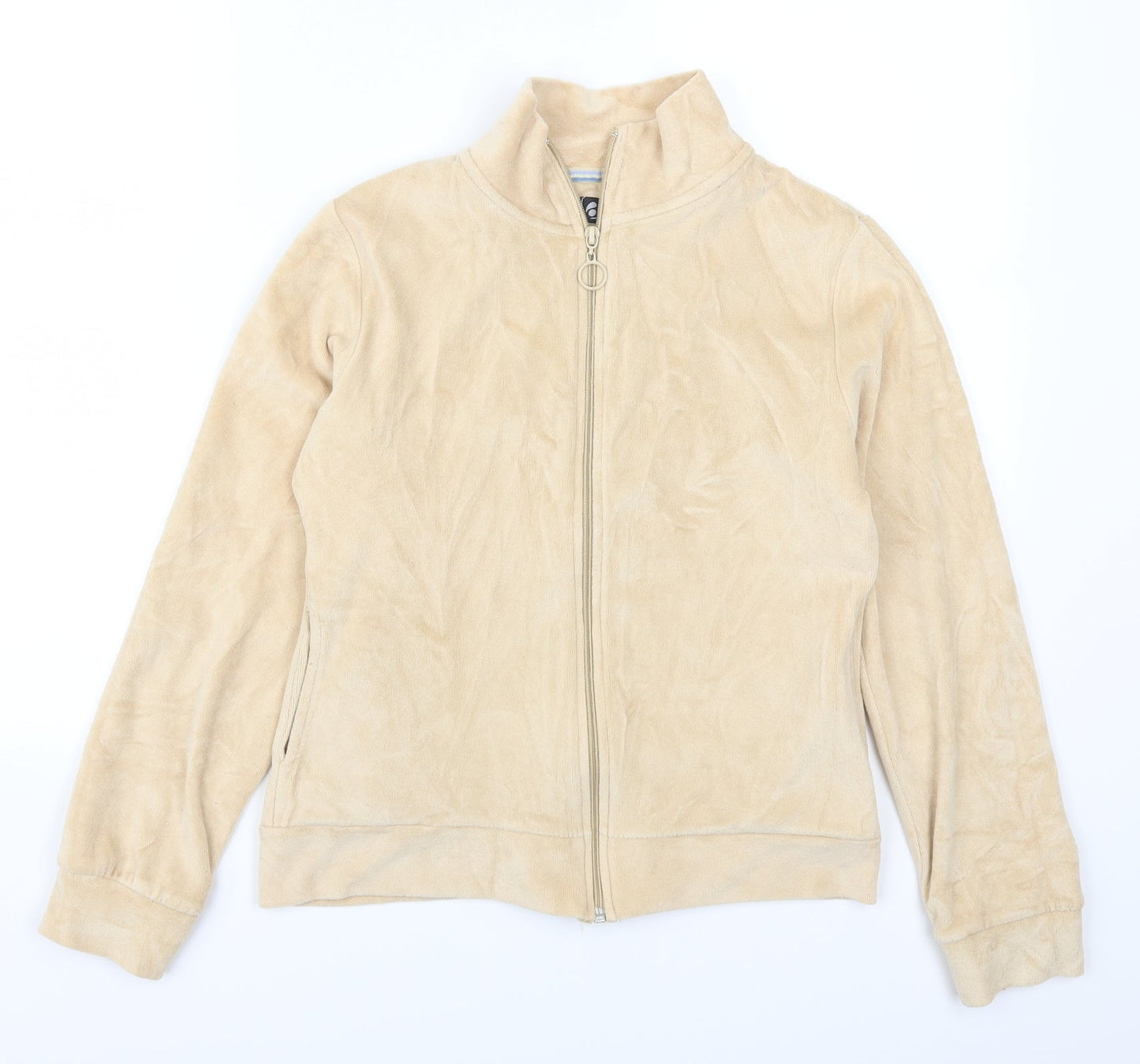Active Womens Beige   Full Zip Sweatshirt Size 12