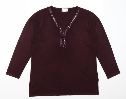BHS Womens Red   Pullover Jumper Size 14