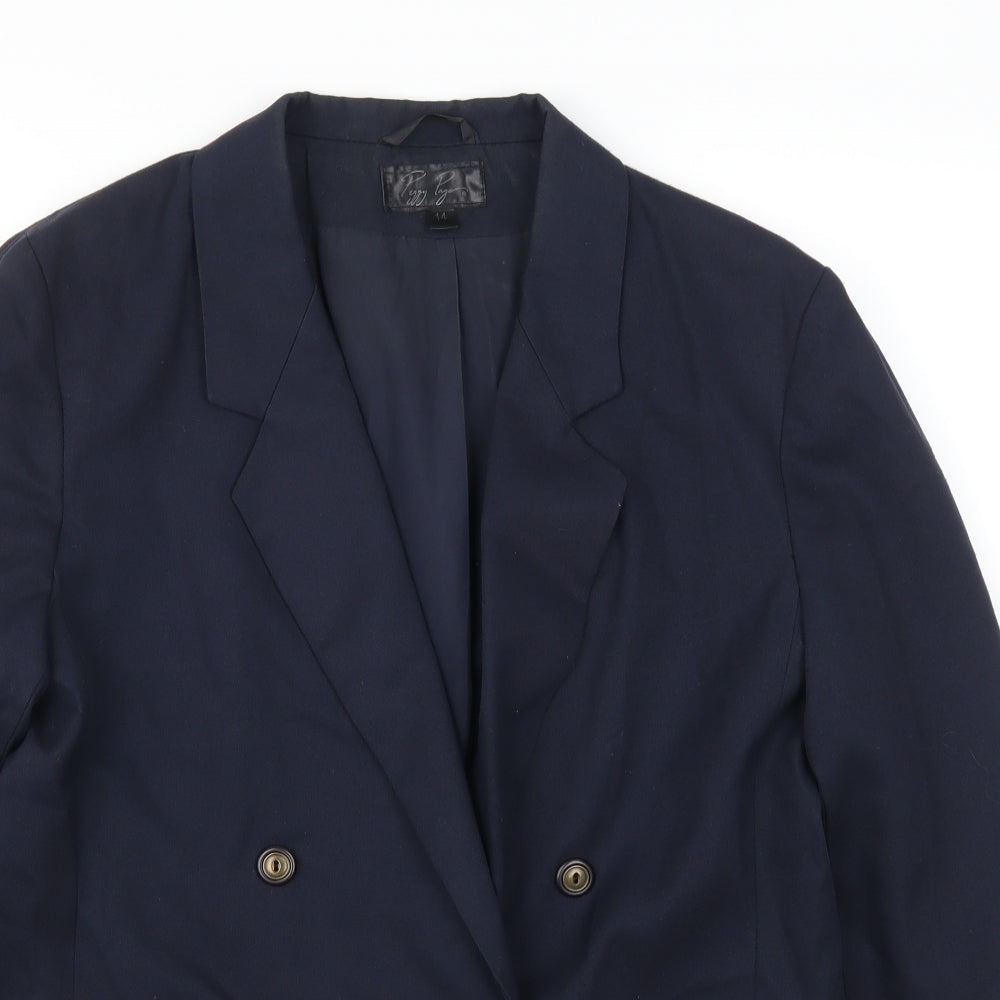 Peggy Page Womens Blue   Jacket Suit Jacket Size 14