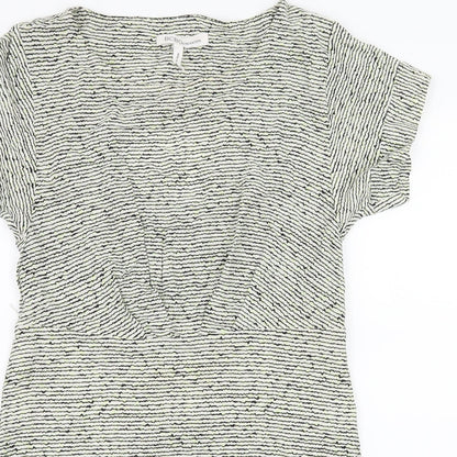 Close-up detail of BCBGeneration women’s ivory striped a-line, size XS, - open back