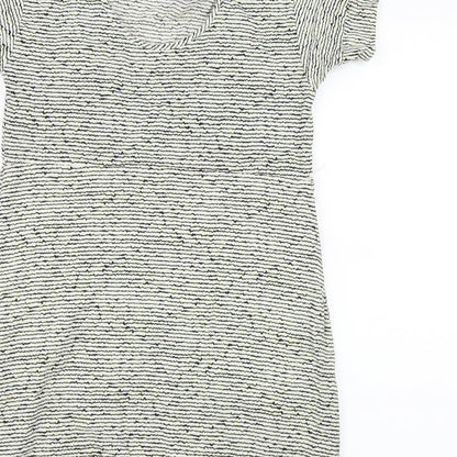 Brand and care label for BCBGeneration women’s ivory striped a-line, size XS, - open back