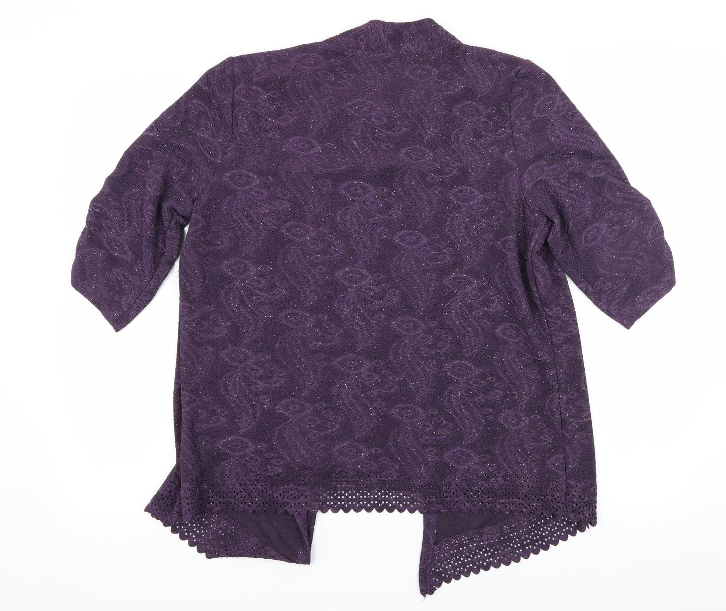 Anna Rose Womens Purple  Jersey Basic Blouse Size L