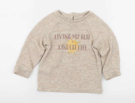 George Baby Brown  Jersey Basic T-Shirt Size 9-12 Months  - Living my best life