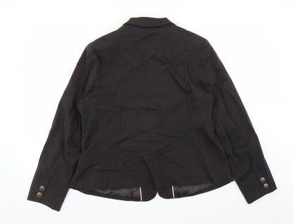 Back view of Classics women’s brown jacket suit jacket, size UK 18