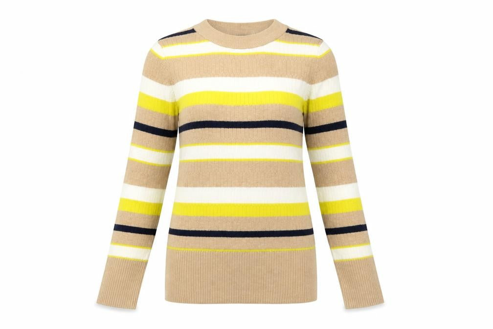 Marks & Spencer Womens Beige Striped  Pullover Jumper Size 6