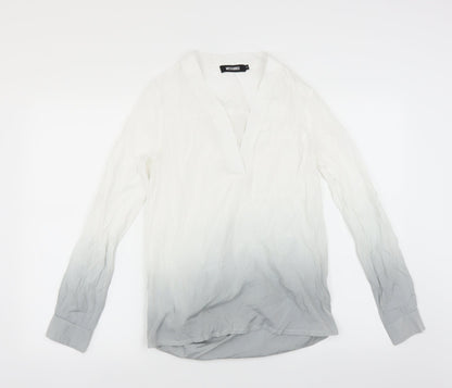 Additional front view of Missguided women’s grey basic blouse, size UK 6