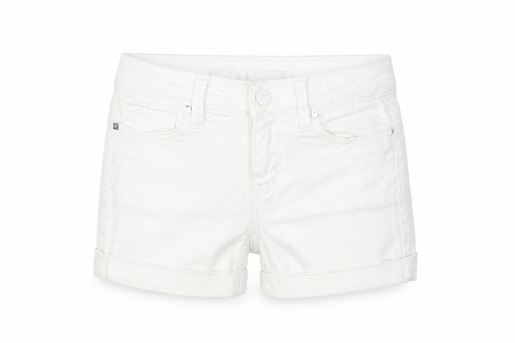Preworn Girls White  Denim Hot Pants Shorts Size 4 Years