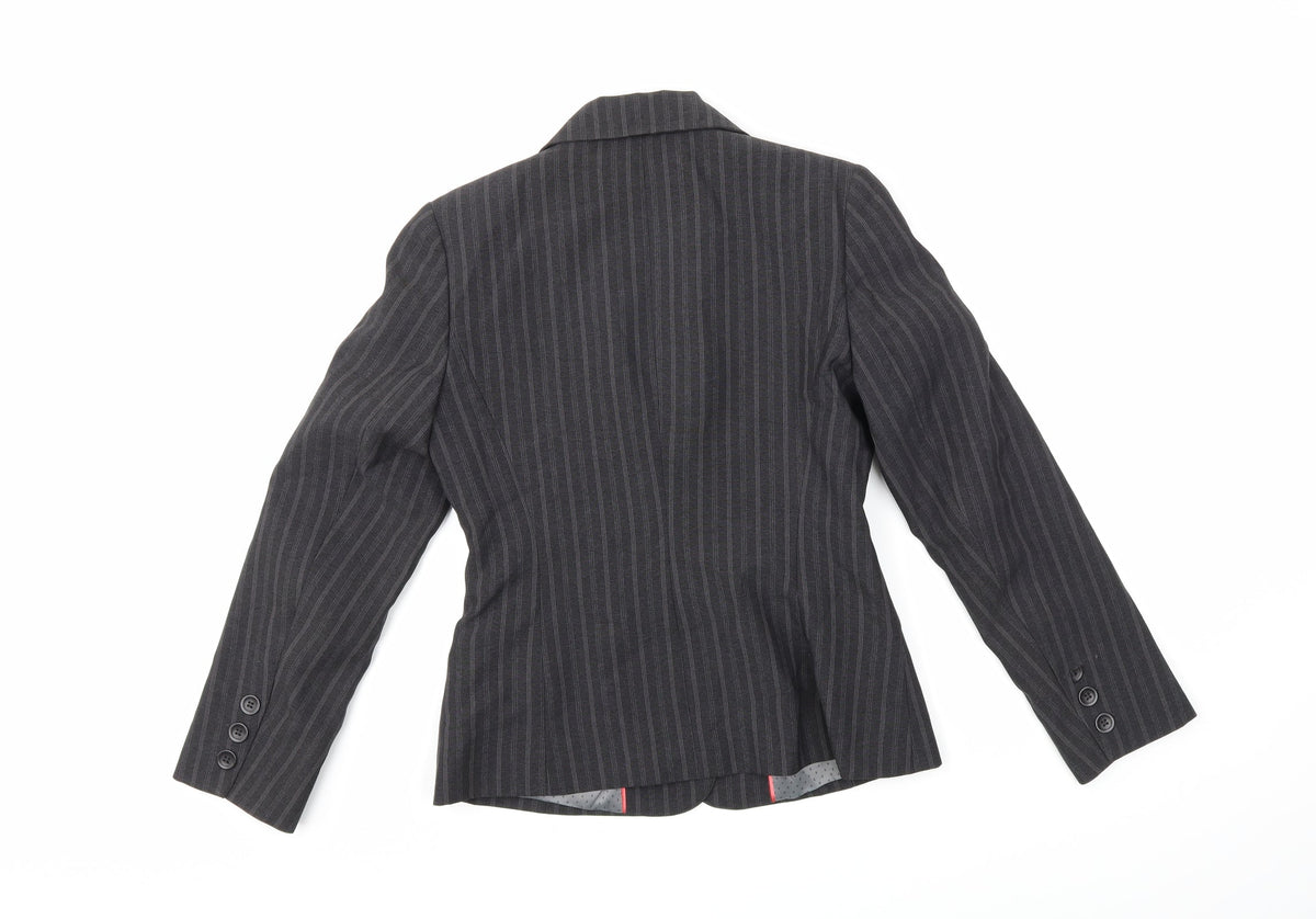 Autonomygrey Womens Grey Striped  Jacket Blazer Size 6