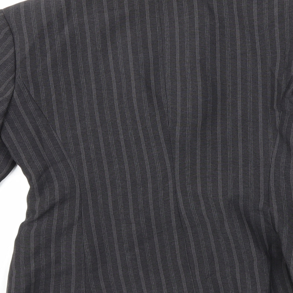 Autonomygrey Womens Grey Striped  Jacket Blazer Size 6