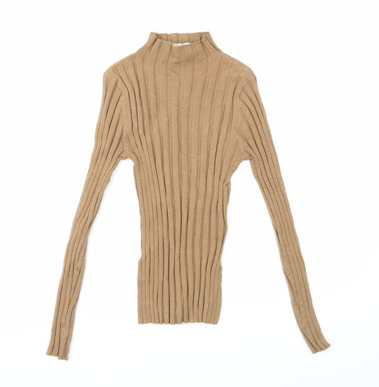 Topshop Womens Brown  Knit Pullover Jumper Size XS