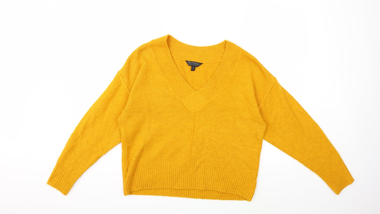 Miss Selfridge Womens Yellow  Knit Pullover Jumper Size 10