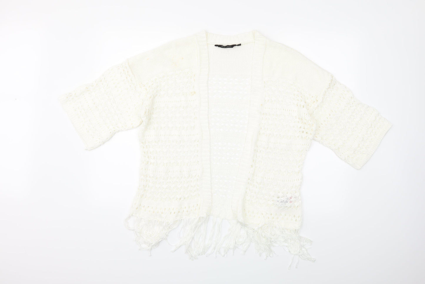 New Look Womens White  Knit Cardigan Jumper Size S