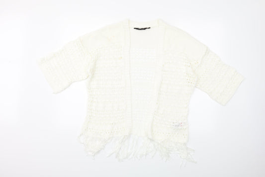 New Look Womens White  Knit Cardigan Jumper Size S