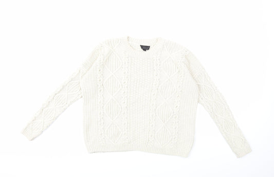 Topshop Womens Beige  Knit Pullover Jumper Size 8