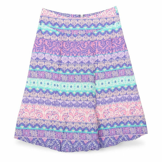Front view of M&Co women’s purple a-line skirt, size UK 10