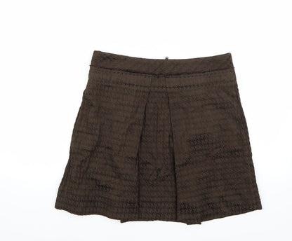 Additional front view of Pringle women’s brown a-line skirt, size UK 10