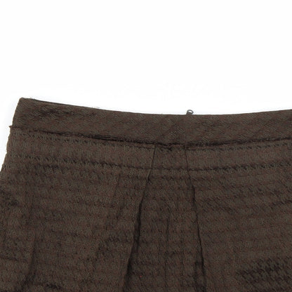 Close-up detail of Pringle women’s brown a-line skirt, size UK 10