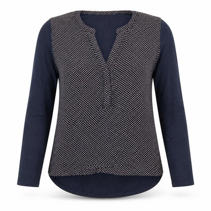 Front view of La P'tite Etoile women’s blue jumper, size M