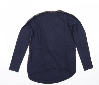 Back view of La P'tite Etoile women’s blue jumper, size M