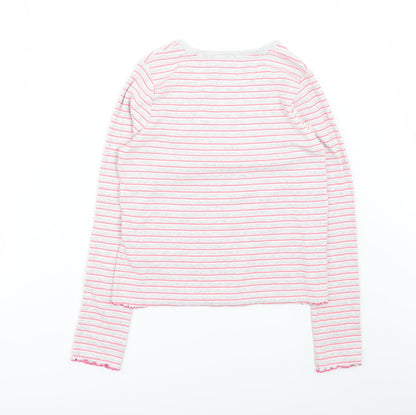 Back view of Marks & Spencer girls’ grey striped basic t-shirt, size 12-13, years
