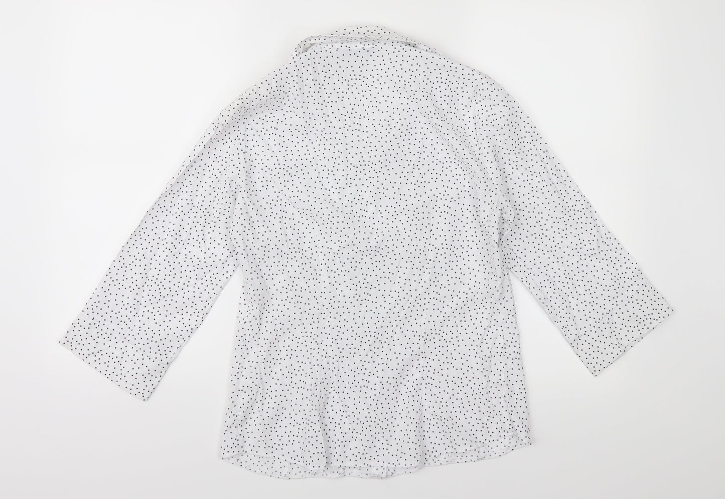 BHS Womens White Polka Dot  Basic Button-Up Size 10