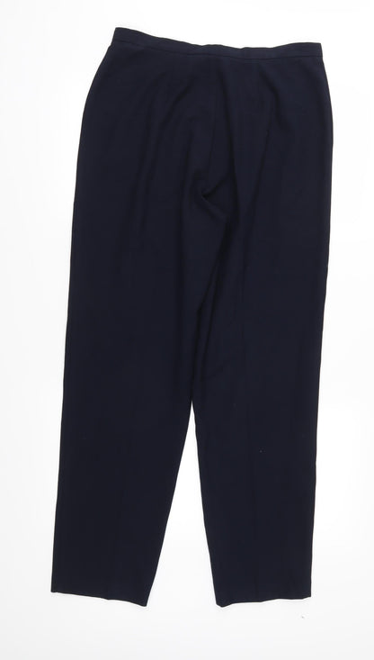 Back view of First Avenue women’s blue trousers, size UK 14, 29-inch leg