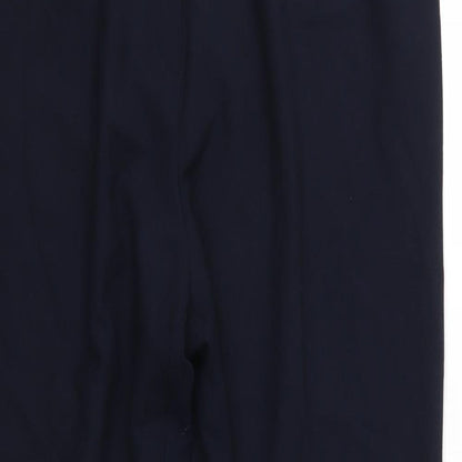 Close-up detail of First Avenue women’s blue trousers, size UK 14, 29-inch leg