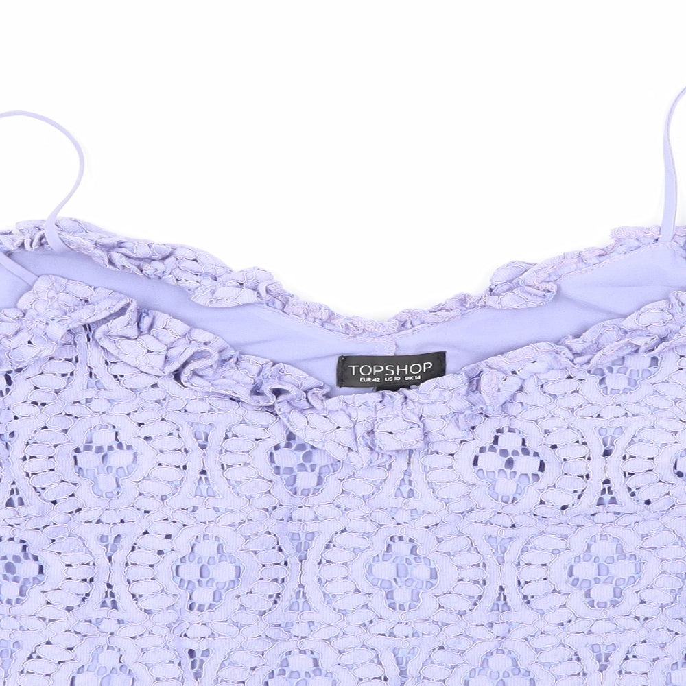 Topshop Womens Purple   Basic Blouse Size 14