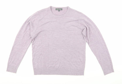 Front view of Marks & Spencer men’s purple jumper, size M