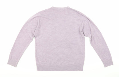 Back view of Marks & Spencer men’s purple jumper, size M