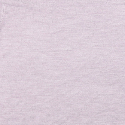 Brand and care label for Marks & Spencer men’s purple jumper, size M