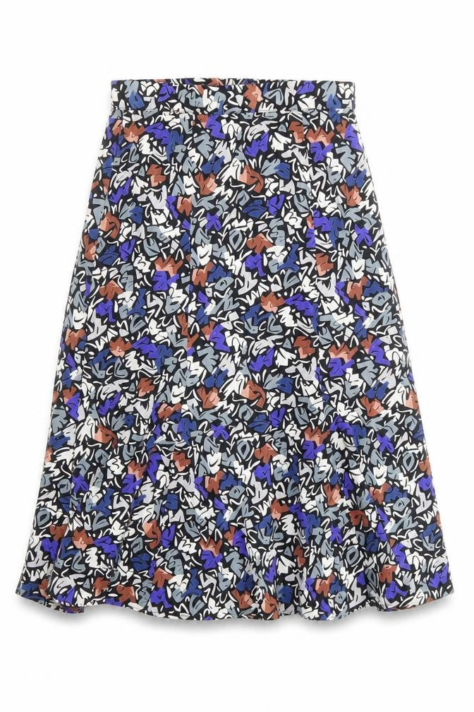 Preworn Womens Multicoloured Geometric  A-Line Skirt Size 30 in