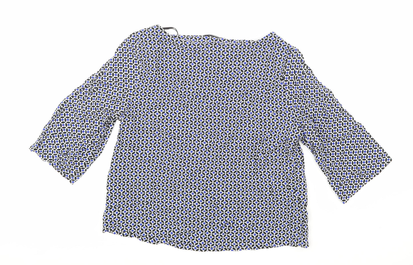 H&M Womens Blue Geometric  Basic Blouse Size 8
