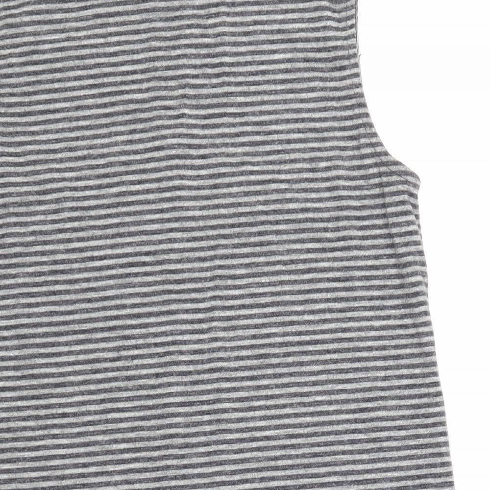 Artisan Womens Grey Striped  A-Line  Size M