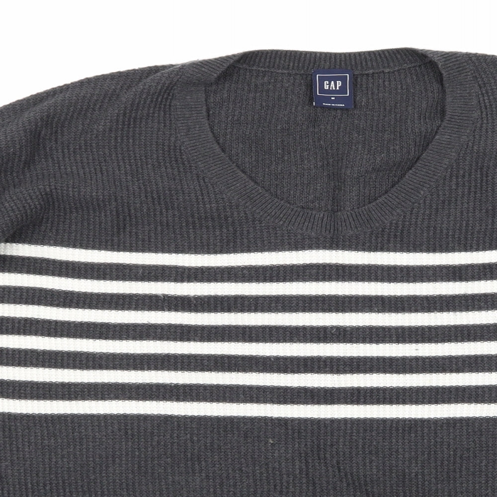 Gap Womens Grey Striped Knit Pullover Jumper Size M