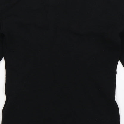 Brand and care label for H&M women’s black jumper, size S