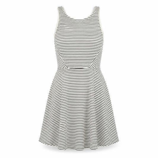 Front view of Divided women’s white striped fit & flare, size UK 8