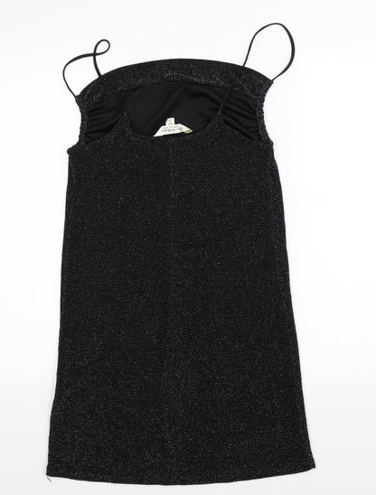 Back view of Miss Selfridge women’s black mini, size UK 10