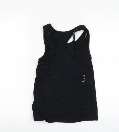 Back view of USA Pro women’s black jersey tank, size UK 8