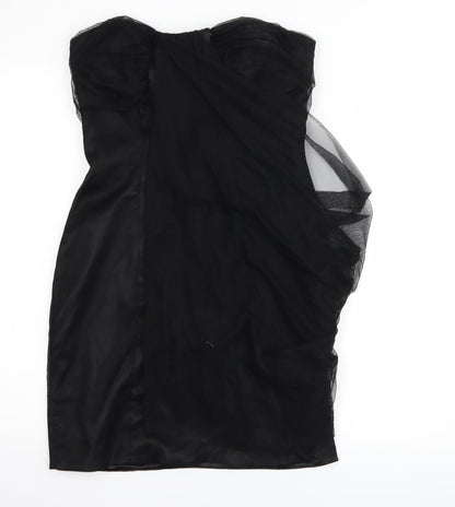 Additional front view of Lipsy women’s black bodycon, size UK 10