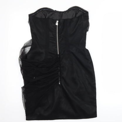 Back view of Lipsy women’s black bodycon, size UK 10