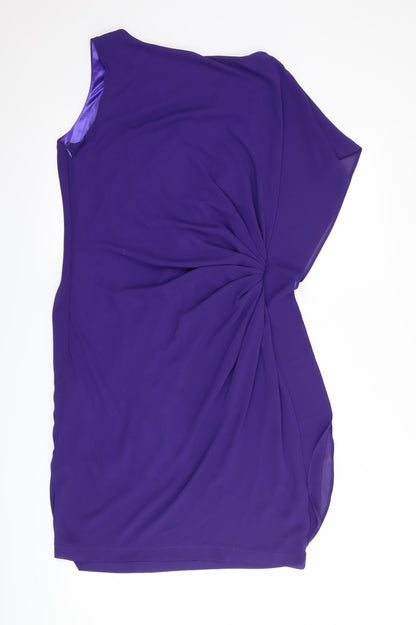 Back view of angelababy women’s purple bodycon, size S