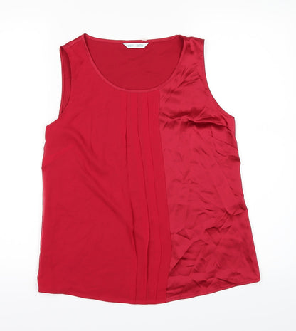 Additional front view of Marks & Spencer women’s red basic t-shirt, size UK 6